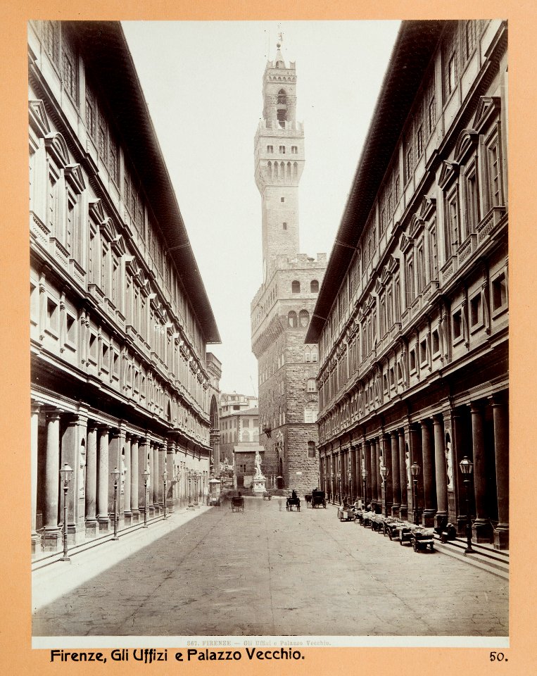 Fotografi av Uffizierna och Palazzo Vecchio i Florens - Hallwylska museet - 102996