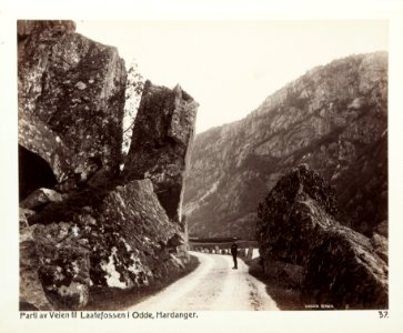 Fotografi av vägen till Låteforsen, Odde i Hardanger, Norge - Hallwylska museet - 105723