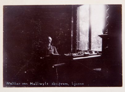 Fotografi av Walther von Hallwyl i sitt skrivrum, Ljusne - Hallwylska museet - 105968 photo