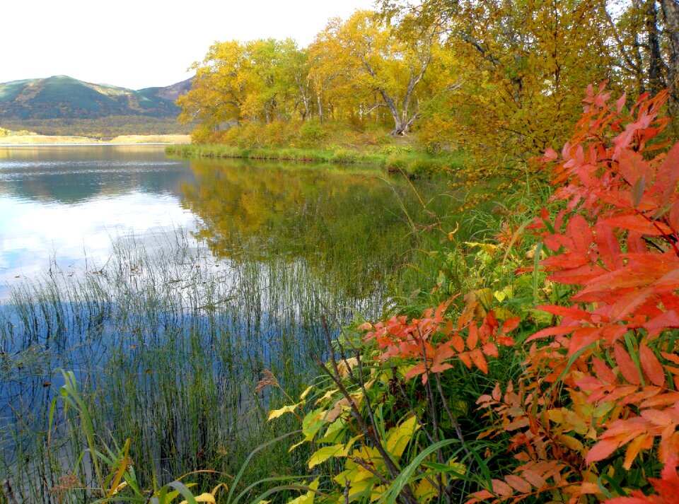 Clouds autumn reflection photo