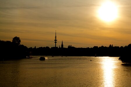 Hanseatic city hamburg skyline water
