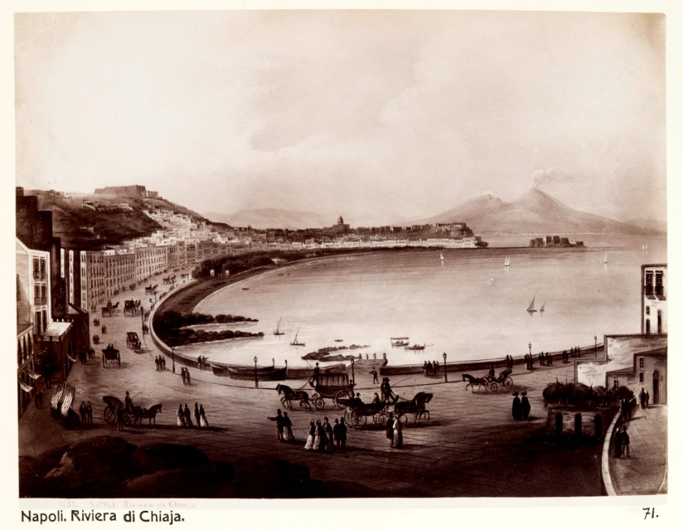 Fotografi från Neapel, Italien. Riviera di Chiaja - Hallwylska museet - 106831