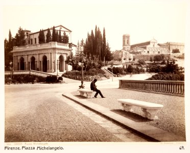 Fotografi Piazza Michelangelo Florens, 1800-tal - Hallwylska museet - 107387
