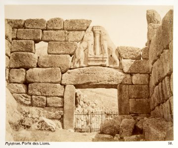 Fotografi på Lejonporten i Mykene, Grekland - Hallwylska museet - 104616