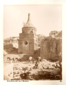 Fotografi på Absalom kolonn, Jerusalem 1901 - Hallwylska museet - 104403