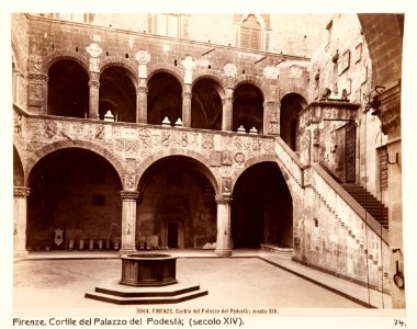 Fotografi på Cortile del Palazzo del Podestà, Florens - Hallwylska museet - 107392