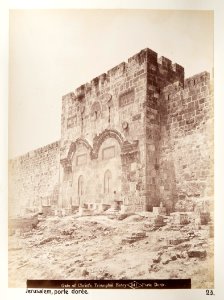 Fotografi på den gyllene porten i Jerusalem - Hallwylska museet - 104366