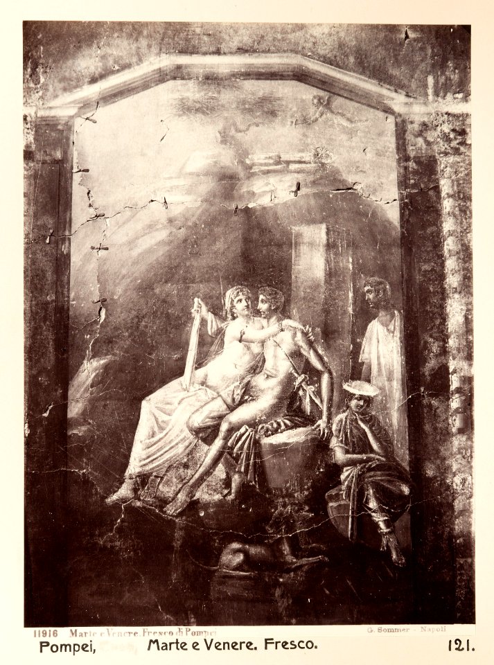 Fotografi på fresk av Venus och Mars, Pompeji - Hallwylska museet - 104193