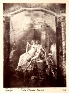 Fotografi på fresk av Venus och Mars, Pompeji - Hallwylska museet - 104193