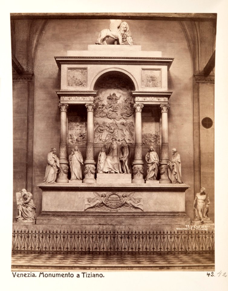 Fotografi på gravmonument över Titian, Venedig - Hallwylska museet - 107362
