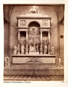Fotografi på gravmonument över Titian, Venedig - Hallwylska museet - 107362