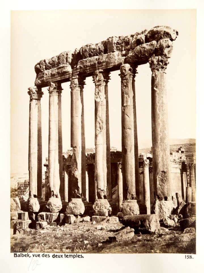 Fotografi på romerska tempelruiner i Balbek - Hallwylska museet - 104282
