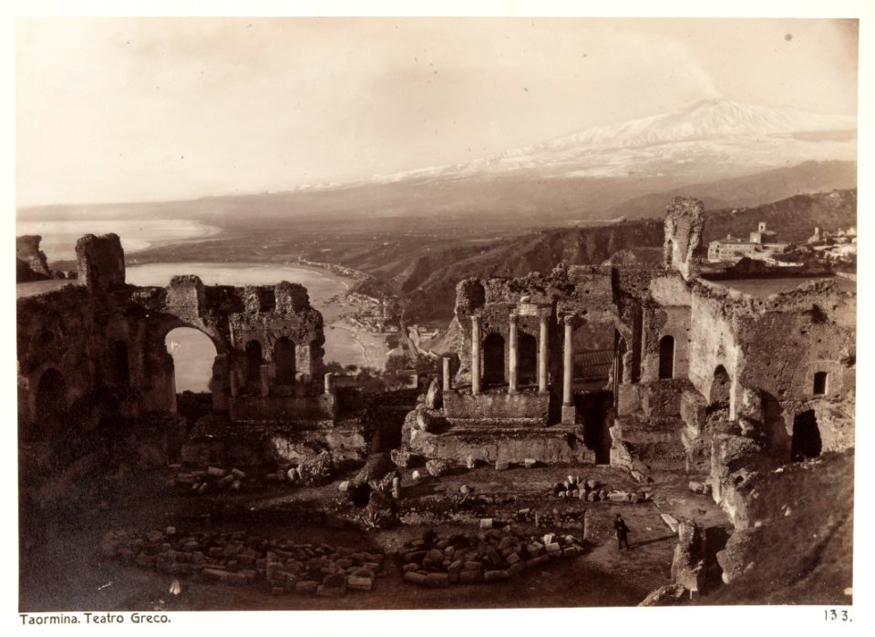 Fotografi på Teatro Greco, teater Taormina - Hallwylska museet - 107915