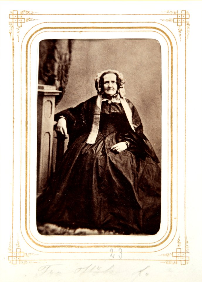 Fotografiporträtt på Fredica Hök, f. Arrhenius, 1800-tal - Hallwylska museet - 107815