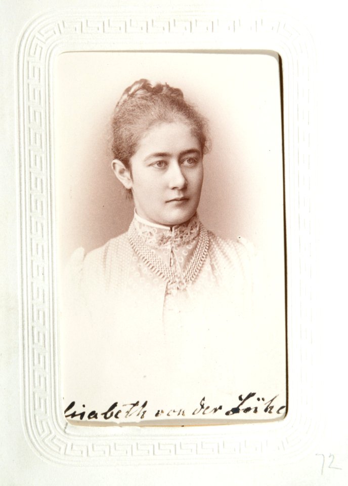 Fotografiporträtt på Elisabeth von der Lühe, 1884 - Hallwylska museet - 107650