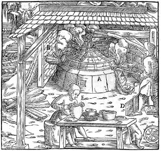Fotothek df tg 0000518 Bergwerk ^ Bergbau ^ Verhüttung ^ Hüttenwesen ^ Metallurgie ^ Edelmetallscheidun