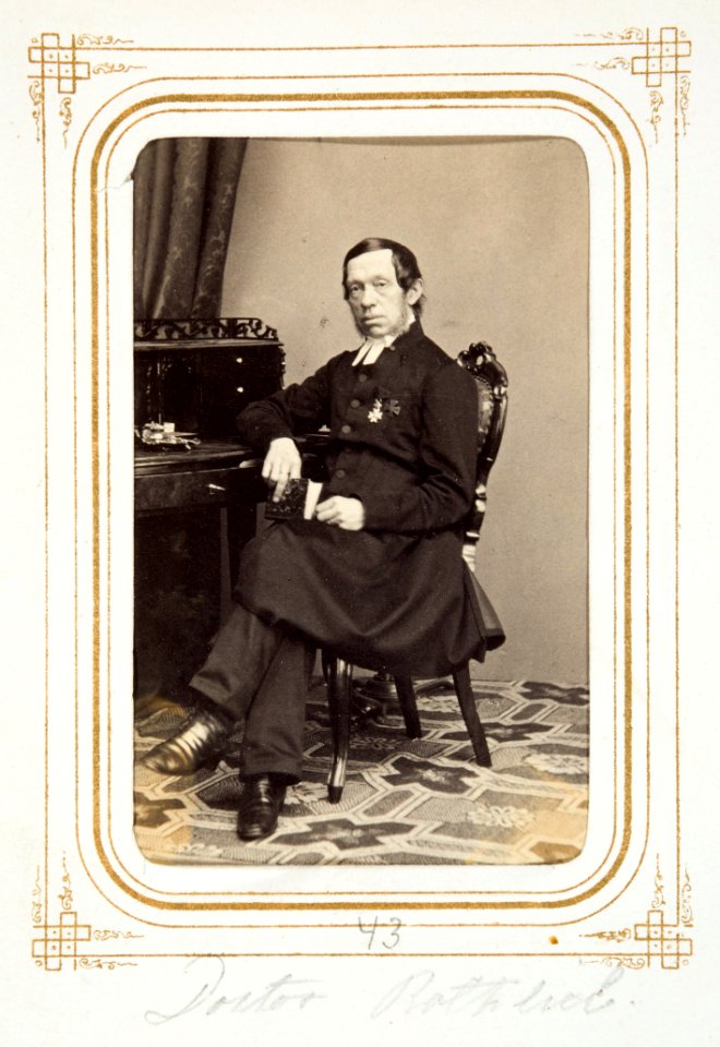 Fotografiporträtt på kyrkoherde Dr Johannes Rohtlieb, 1860-tal - Hallwylska museet - 107835