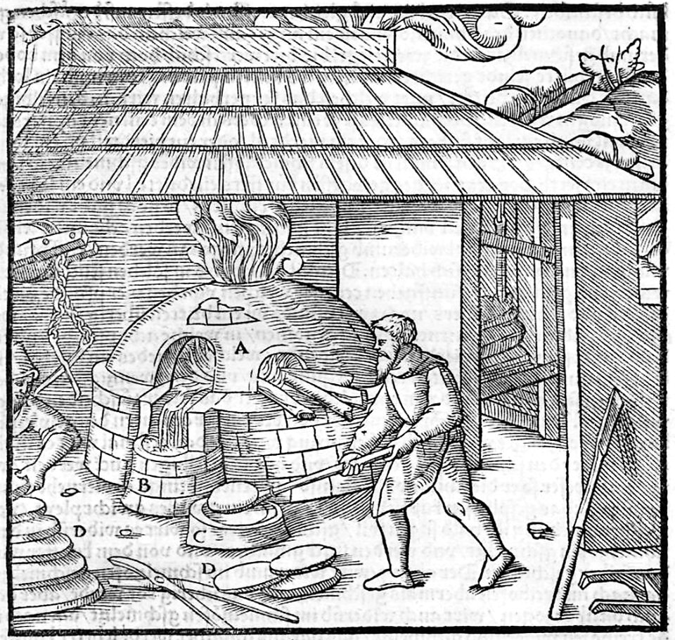 Fotothek df tg 0000533 Bergwerk ^ Bergbau ^ Verhüttung ^ Hüttenwesen ^ Metallurgie ^ Silberscheidung ^