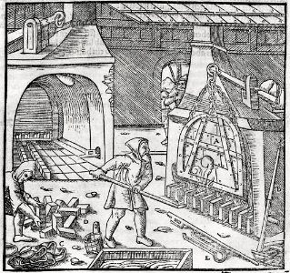 Fotothek df tg 0000539 Bergwerk ^ Bergbau ^ Vrehüttung ^ Hüttenwesen ^ Metallurgie ^ Silberscheidung ^