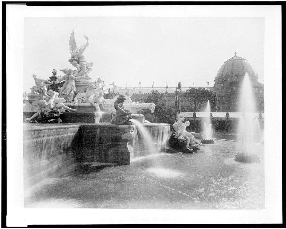 Fountain Coutan looking toward the Palace of Liberal Arts, Paris Exposition, 1889 LCCN92519903