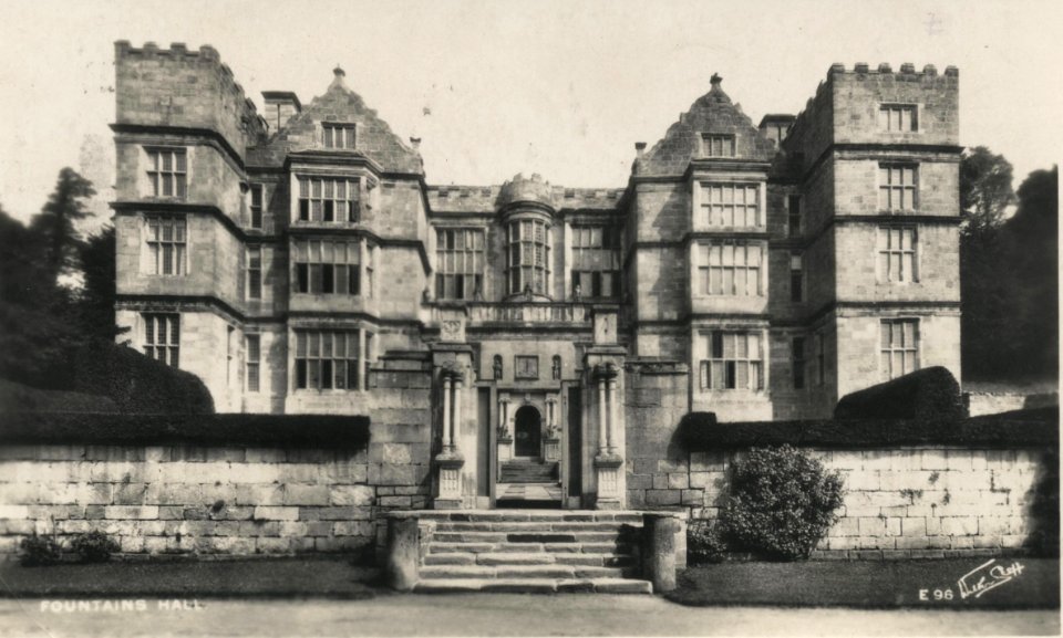 Fountains Hall - Walter Scott postcard