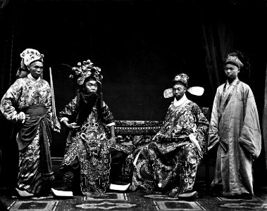 Four Chinese men in costume
