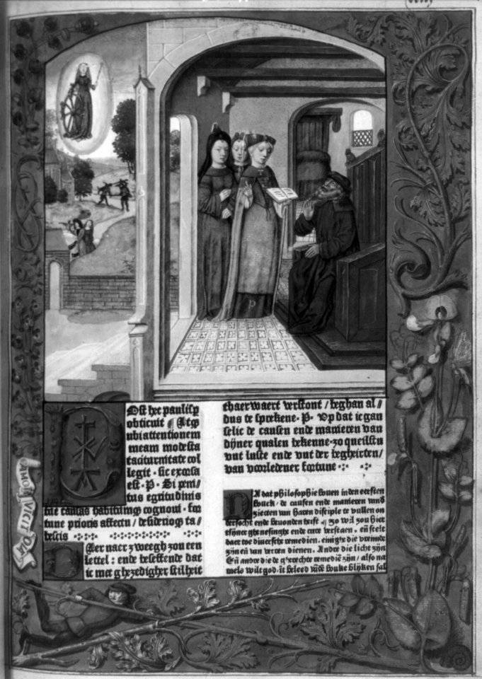 Four illustrations of 15th c. daily live from the text of Boethius, De consolatione philosphiae. Dutch and Latin. Ghent, Arend de Kaysere, 3 May 1485 LCCN2005692117