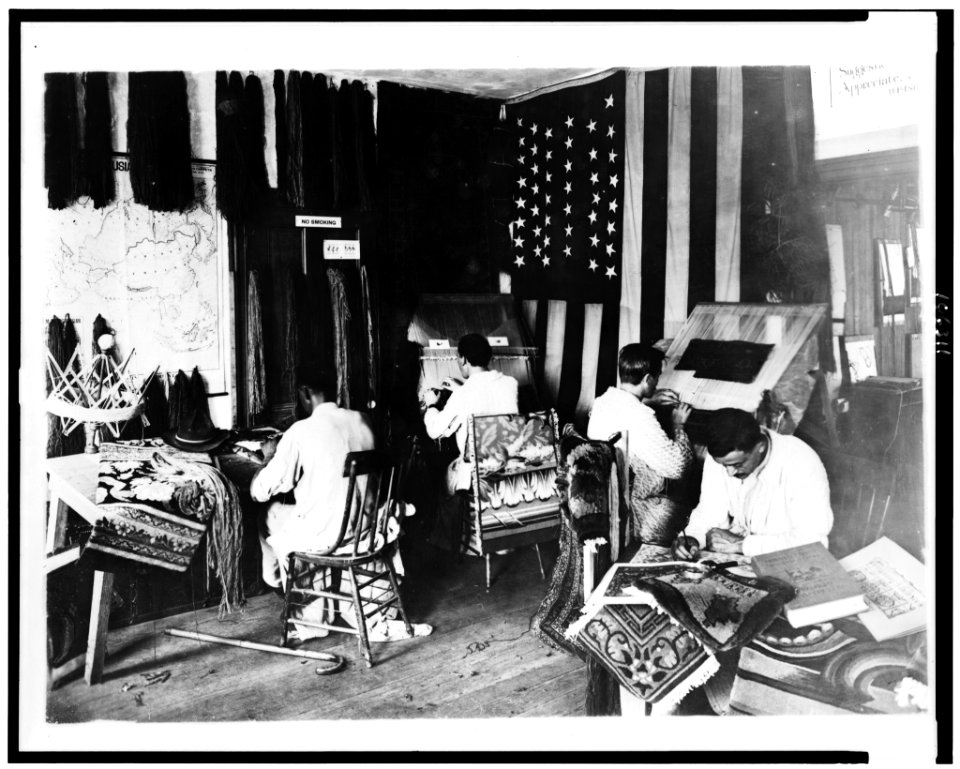 Four disabled veterans working in reconstruction section, Walter Reed Hospital LCCN92521809