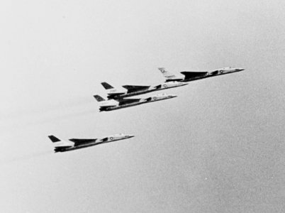 Four A-5A Vigilantes in flight in April 1962