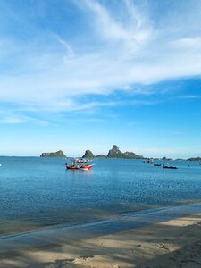 The gulf of thailand sky fishing boat photo