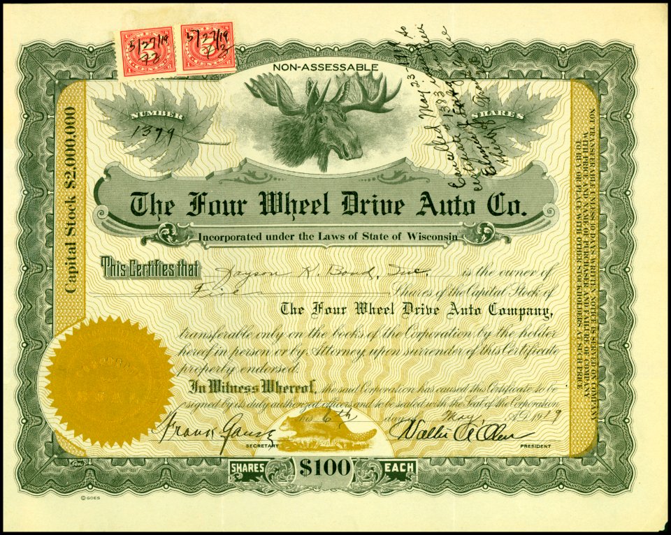 Four Wheel Drive Auto Co 1919