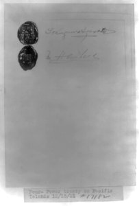Four-power treaty on Pacific Islands showing signatures of principal delegates, 12-15-21 LCCN2002697158