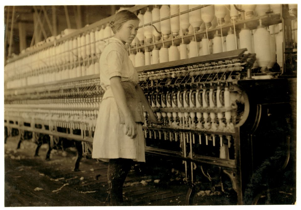 Fourteen year old spinner in a Brazos Valley Cotton Mill at West. Violation of the law. Matty Lott runs six sides. See family group and their story. LOC nclc.02868