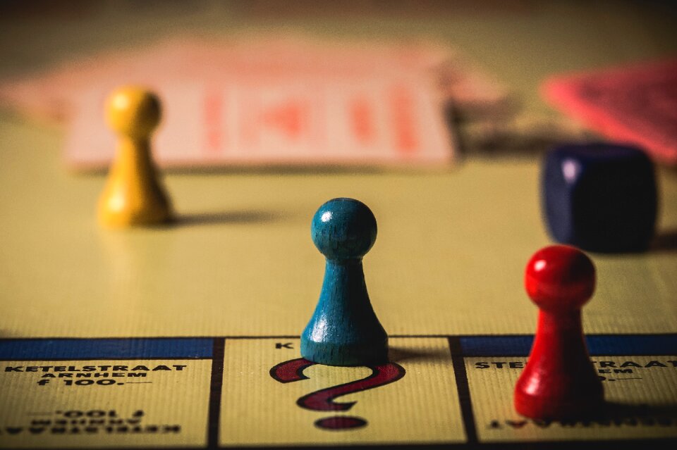 Victory board game action