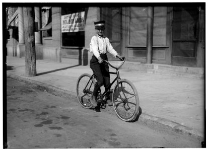 Fourteen year old messenger -2 Western Union, Shreveport. Says he goes to the Red Light district all the time. See Hine report on Messengers. LOC nclc.05549 photo