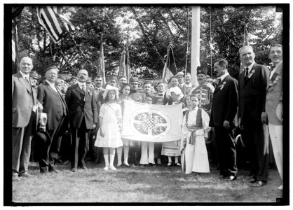 FOURTH OF JULY. SERBIAN MIN. MICHAILOVITCH AND FLAG LCCN2016869364