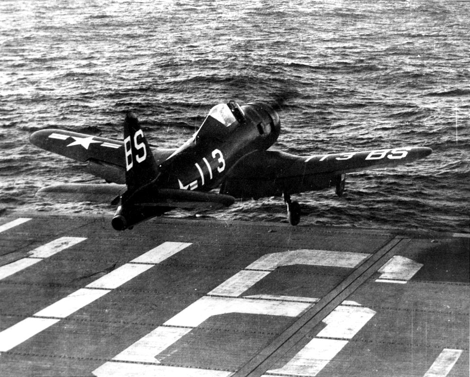 FR-1 launches from USS Badoeng Strait 1947
