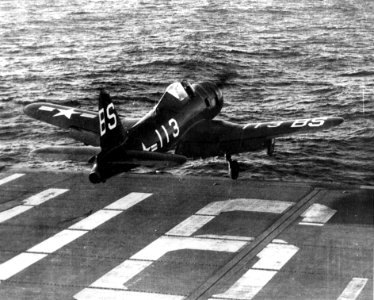 FR-1 launches from USS Badoeng Strait 1947