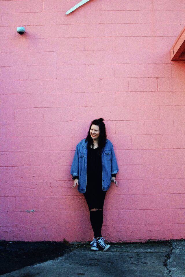 Denim pink wall