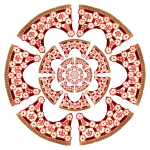 Framdel till tornerschabrak i Maria Eleonoras färger rött och vitt tillverkat för bröllopstorneringen 1620 - Livrustkammaren - 91558