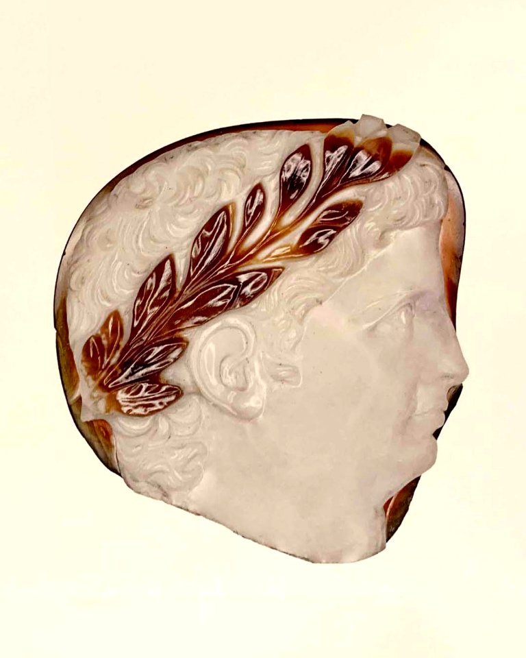 Frammento di cameo con testa di Claudio laureata
