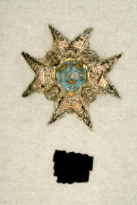 Fragment sorgkappa, broderad Serafimerorden - Livrustkammaren - 8203
