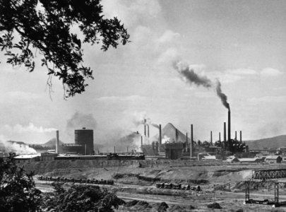France. Shown here is the Voelklingen Iron and Steel Works, largest steel mill in the Saar. In addition to numerous... - NARA - 541686 (rotated) photo
