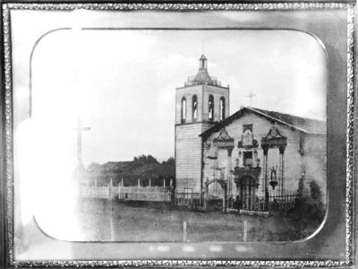 Framed tintype of Mission Santa Clara de Asis, 1875 (CHS-4327) photo