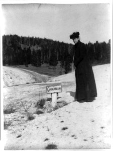 Frances A. Johnston (mother of Frances Benjamin Johnston) at Yellowstone LCCN2002718069 photo