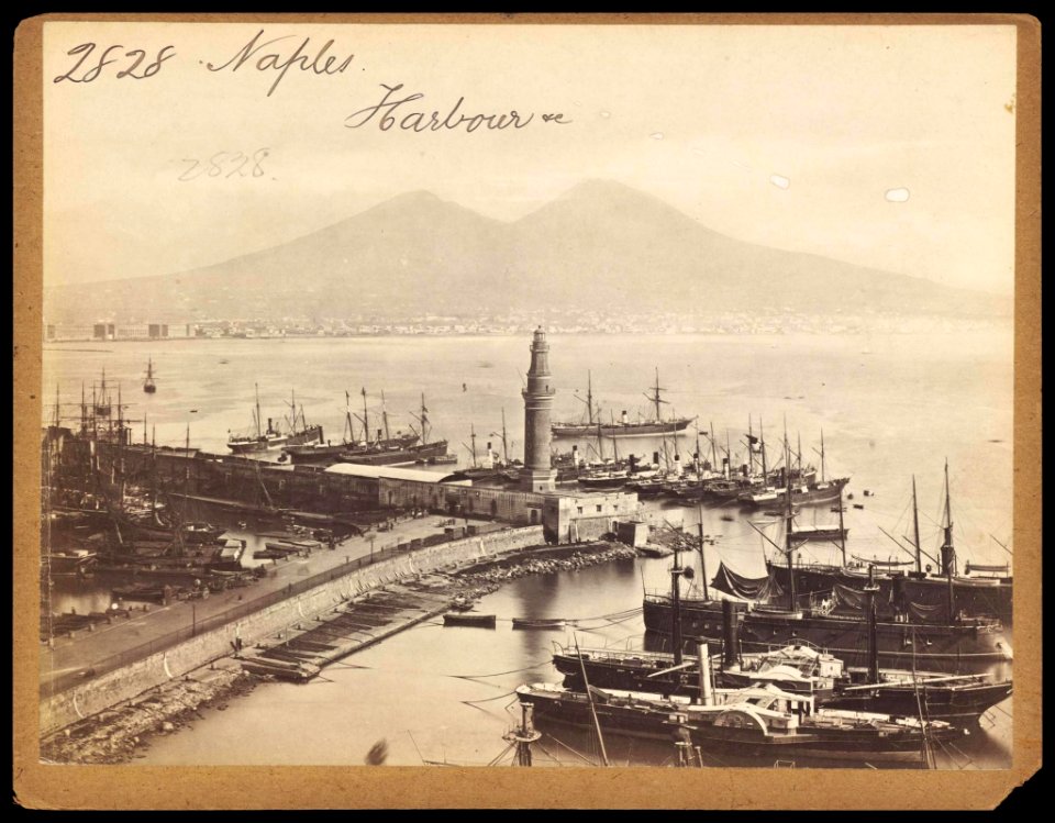 Francis Frith - Napoli, Porto con molo e Lanterna