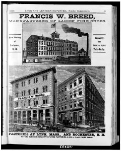 Francis W. Breed, manufacturers of ladies' fine shoes. Factories at Lynn, Mass., and Rochester, N.H., actual running capacity of Lynn Factories 6,000 to 7,000 pairs daily - C.W. Clark, s.c. LCCN91789194