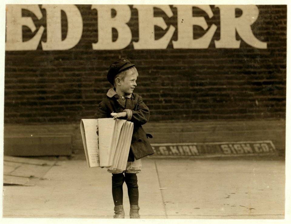 Francis Lance 5 years old, 41 inches high. Sells regularly on Grand Avenue. LOC nclc.05320