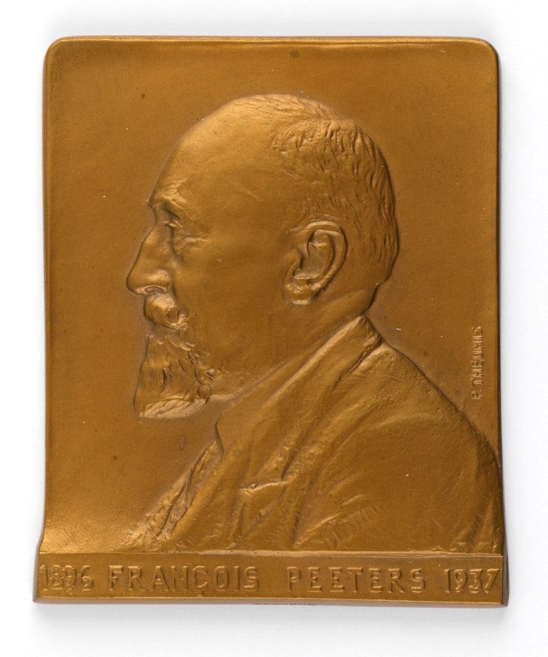 Francois Peeters 1896-1937 Manifestation de Sympathie, plaquette by Pierre Theunis, Belgium, (1937), Coins and Medals Department of the Royal Library of Belgium, 2N150 - 4 (recto)