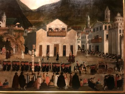 Francisco Javier Cortés (atribuido) - Entrada en la ciudad de Quito de las tropas espanolas remitidas por el Virrey del Perú en 1809 - Museo de América 2010-04-01 - detail 02